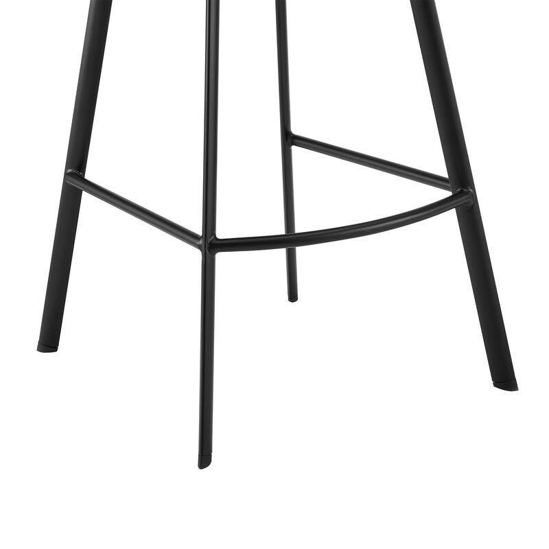 Brigden Gray Faux Leather and Black Metal Swivel  Counter Stool