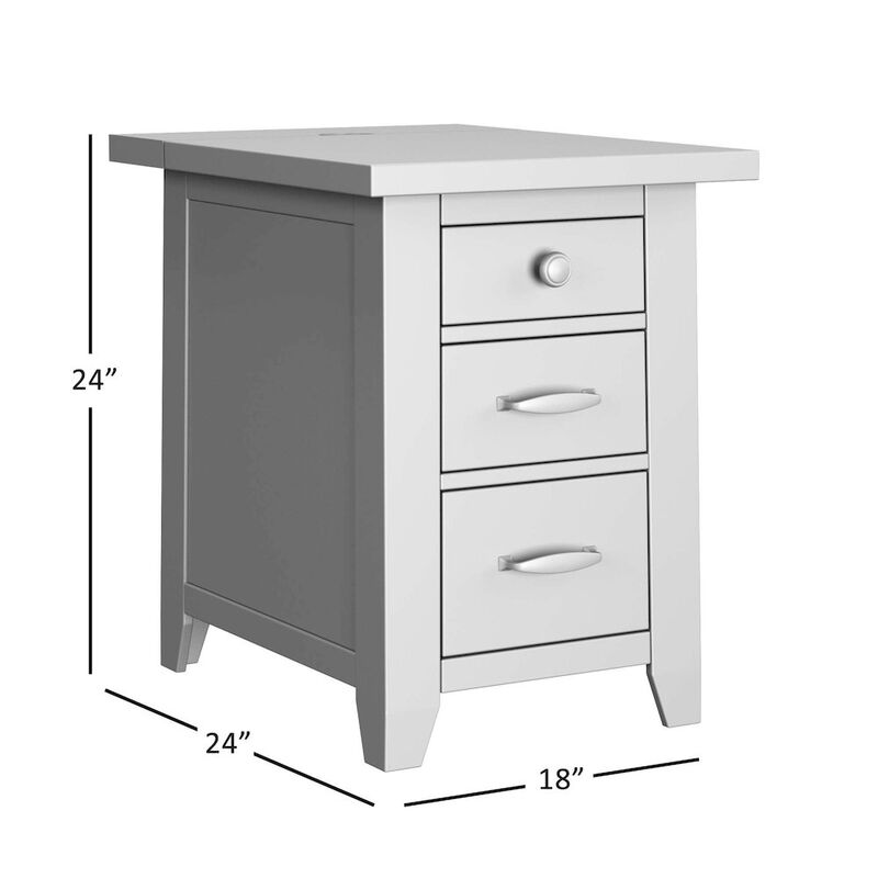 Jofran Telluride Rustic Farmhouse Solid Wood USB Charging Chairside End Table
