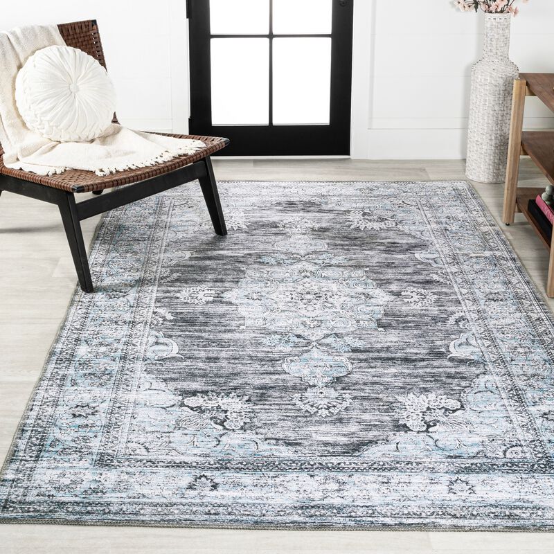 Bausch Bohemian Distressed Chenille Machine-Washable Area Rug