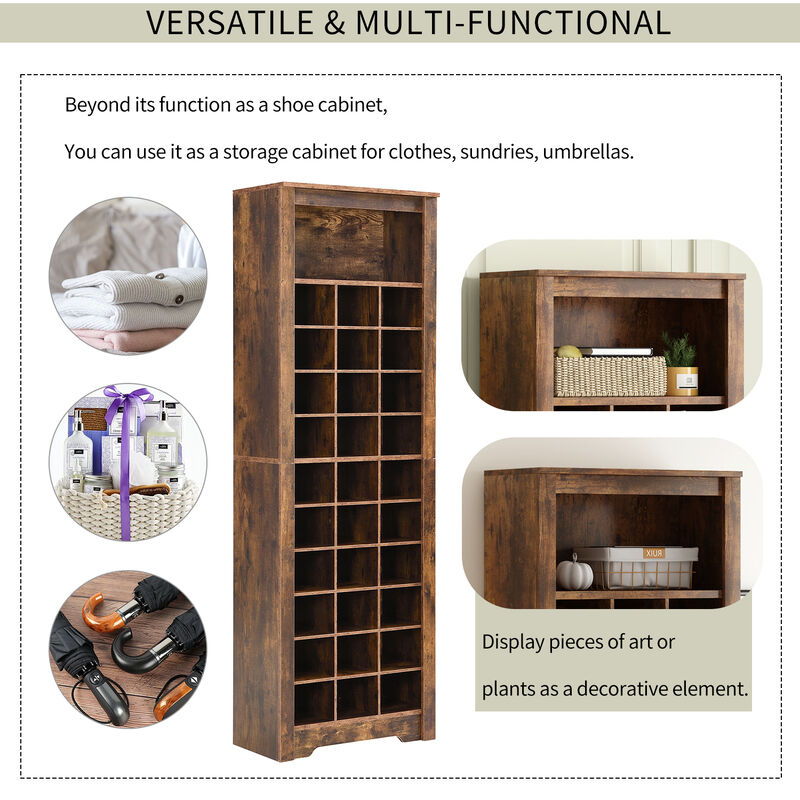Merax Contemporary Cubby Console  Shoe Cabinet