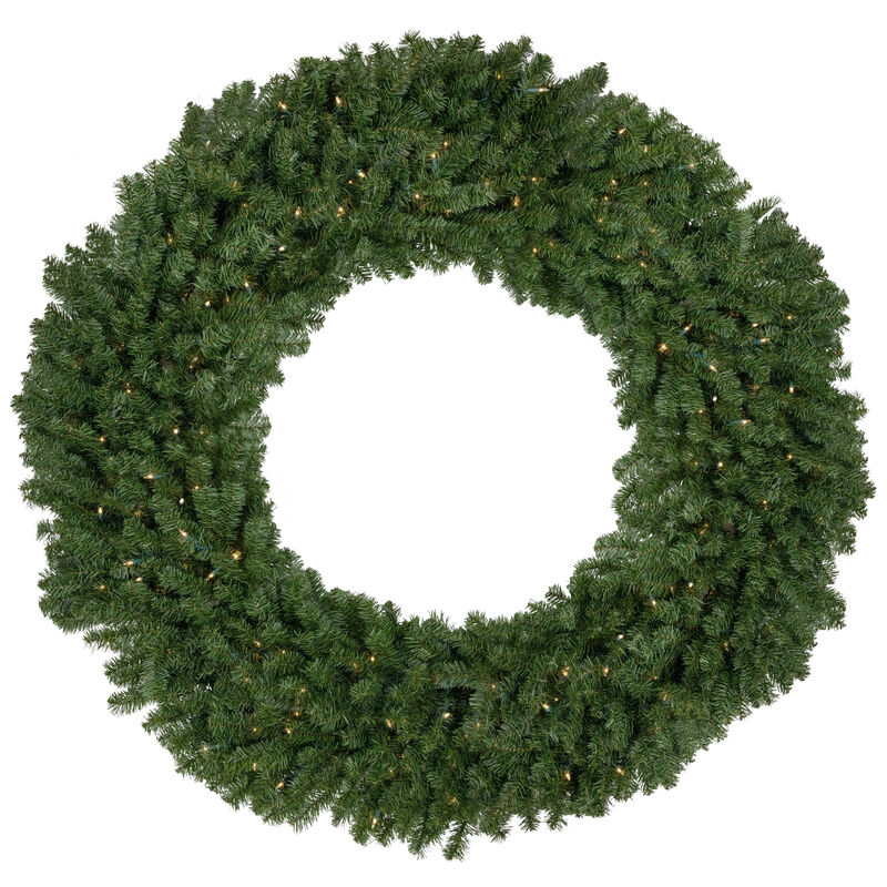 5' Pre-Lit Commercial Canadian Pine Artificial Christmas Wreath  Clear Lights