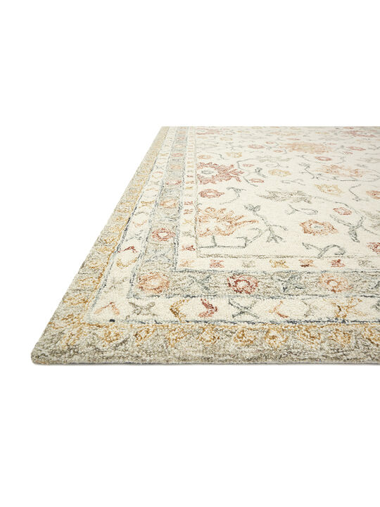 Norabel NOR03 Ivory/Rust 18" x 18" Sample Rug