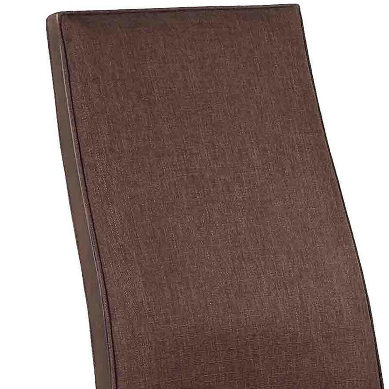 Upholstered Wooden Dining Side Chair, Brown , Set of 2-Benzara