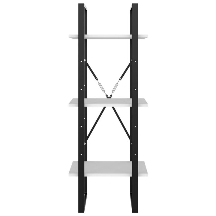 Zoe Standing Bookshelf, 41 Inch Tall, 3 Shelves, Black and White - Benzara