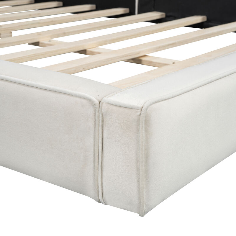 Merax Velvet Upholstered Platform Bed