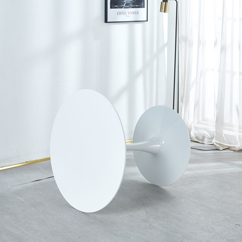 Tulip Table Mid-Century Dining Table For 2-4 People With Round MDF Table Top, Pedestal