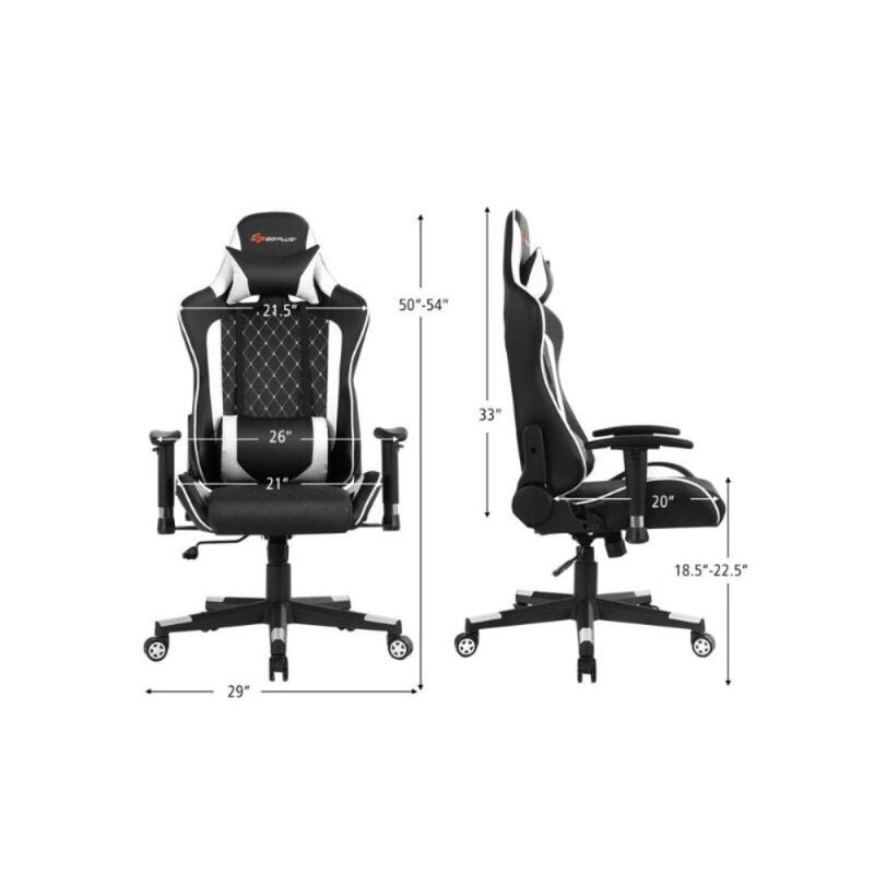 Hivvago Massage Gaming Chair with Lumbar Support and Headrest