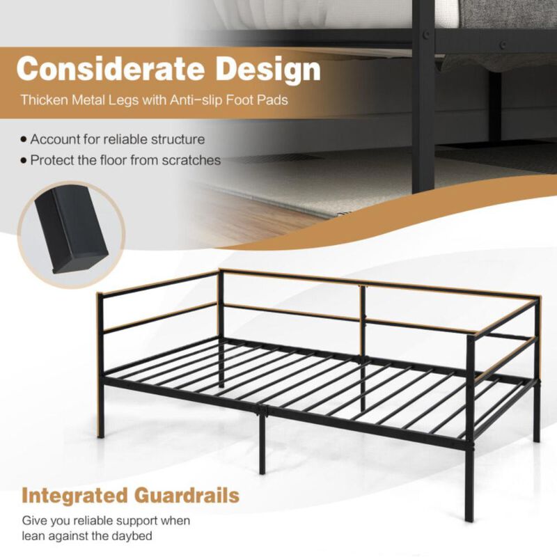 Hivvago Twin Size Metal Daybed Frame for Living Room Bedroom