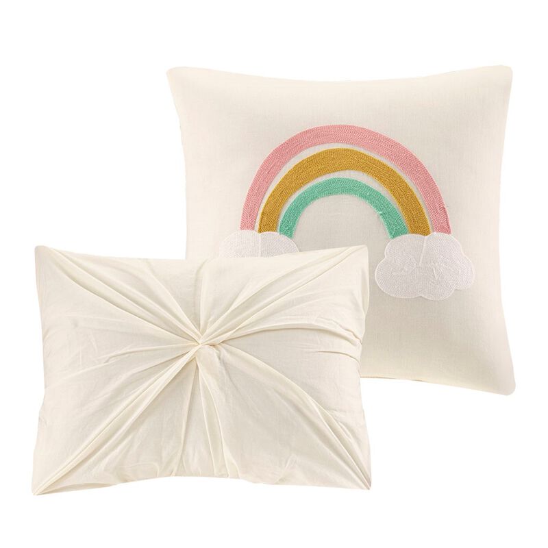 Gracie Mills Caius Pom Pom Cotton Jacquard Quilt Set with Throw Pillows