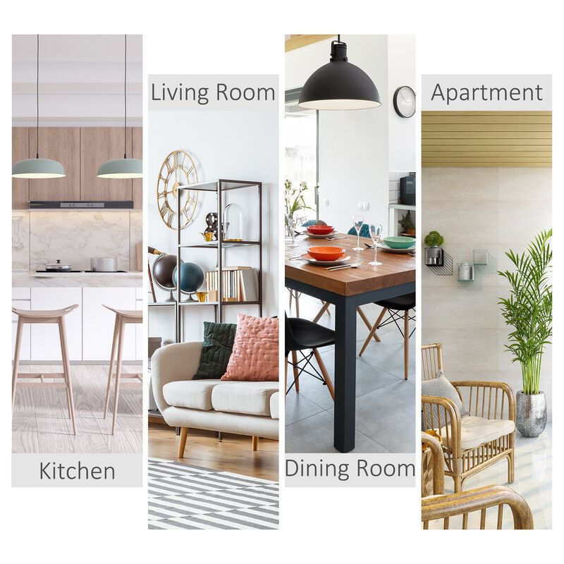 Industrial Dining Set: 5-Piece Natural Wood Table with Stools