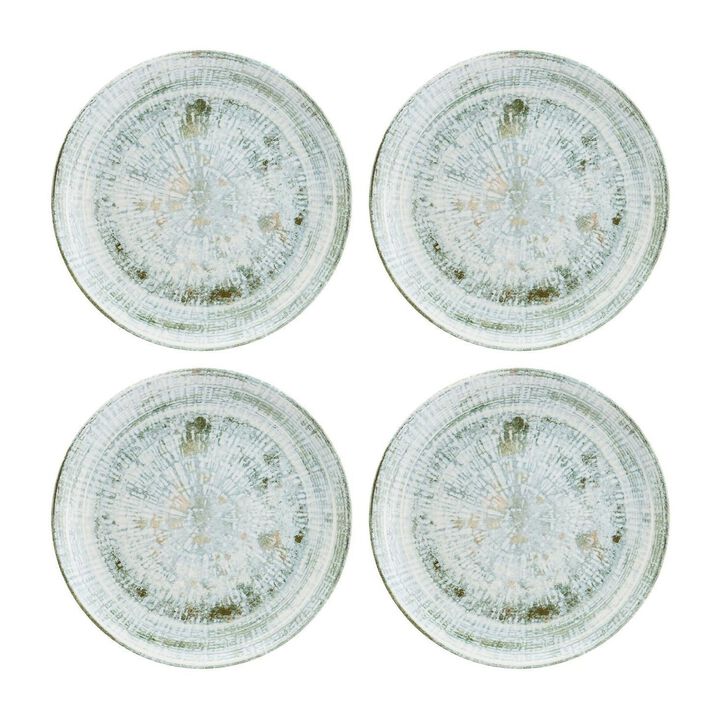 Odette dia.10.5" Round Decorated Porcelain Plate (Set of 4)