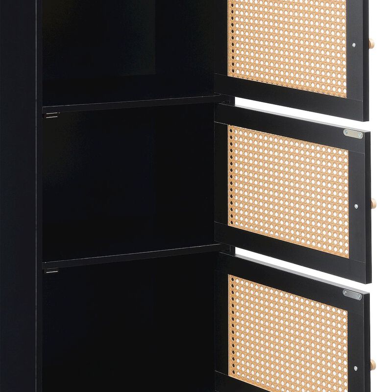 Convenience Concepts Xtra Storage Boho Weave 3 Door Cabinet with Shelf