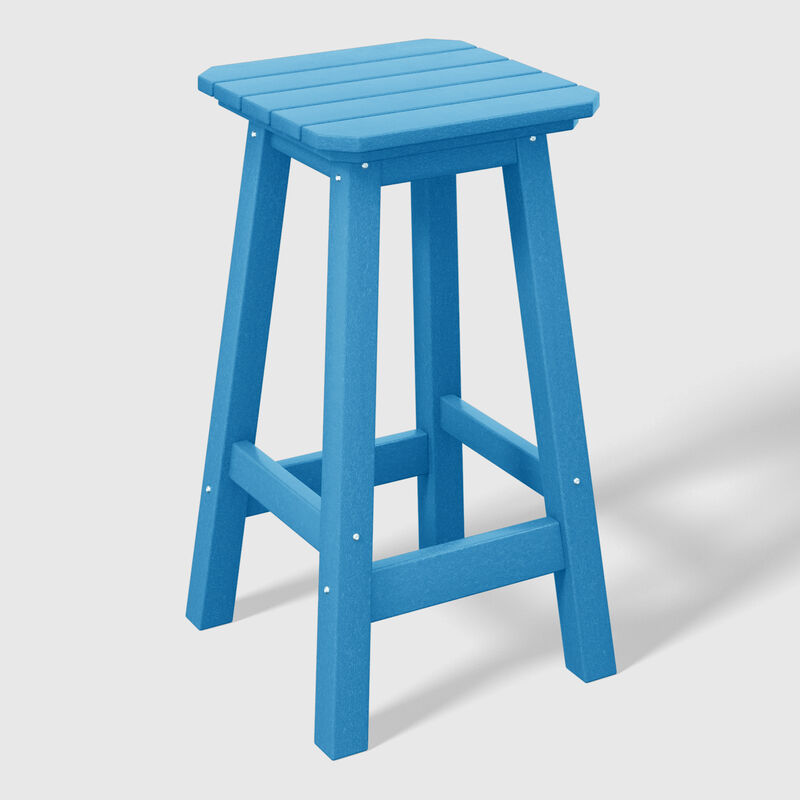 WestinTrends 24" HDPE Outdoor Patio Counter High Backless Square Bar Stools Set of Three