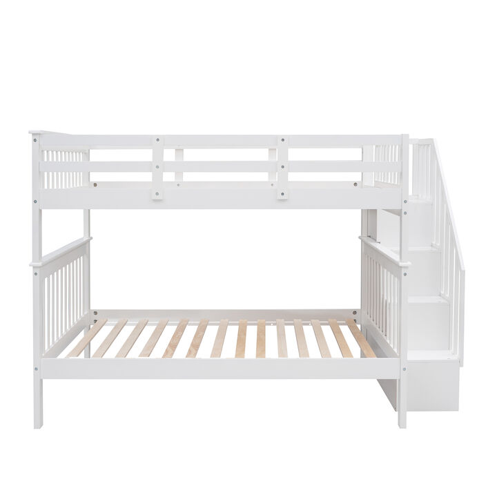 Modern Storage Bunk Bed with Open Shelves