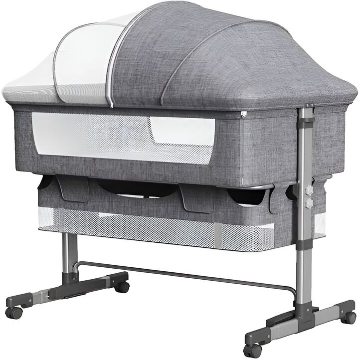 Baby Bassinet Bedside Sleeper 3-in-1 Adjustable Bedside Crib for Newborns & Infants