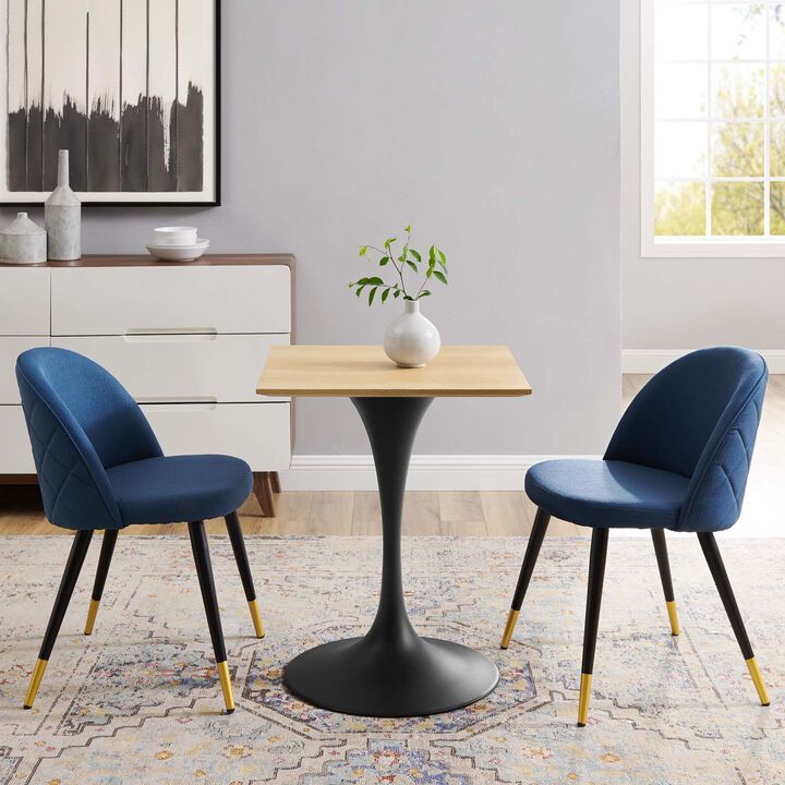 Modway - Lippa 24" Wood Square Dining Table Black Natural
