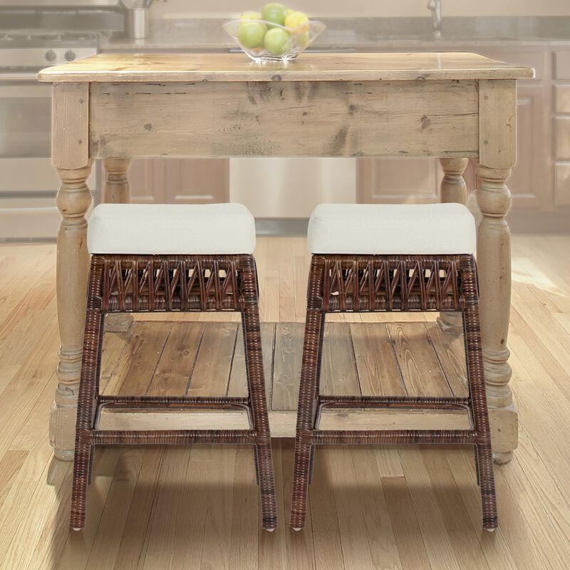 Bali Bohemian Basics Rattan Backless Bar Stool