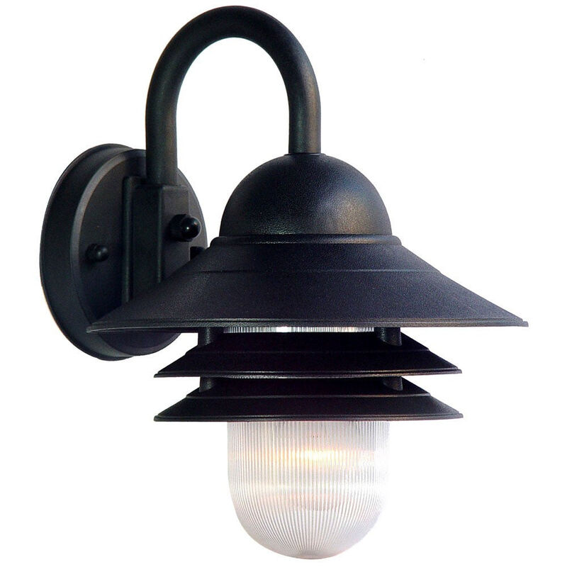 Hivvago Matte Black Three Tier Lamp Shade Outdoor Wall Light