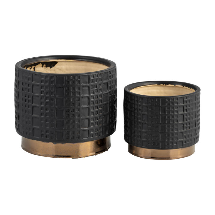 Mesh Metallic Planters, Black