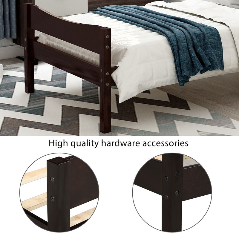 Merax Wood Platform Bed with Headboard and Wooden Slat Support