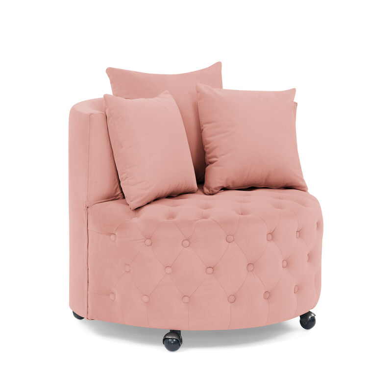 Merax Velvet Upholstered Swivel Chair for Living Room