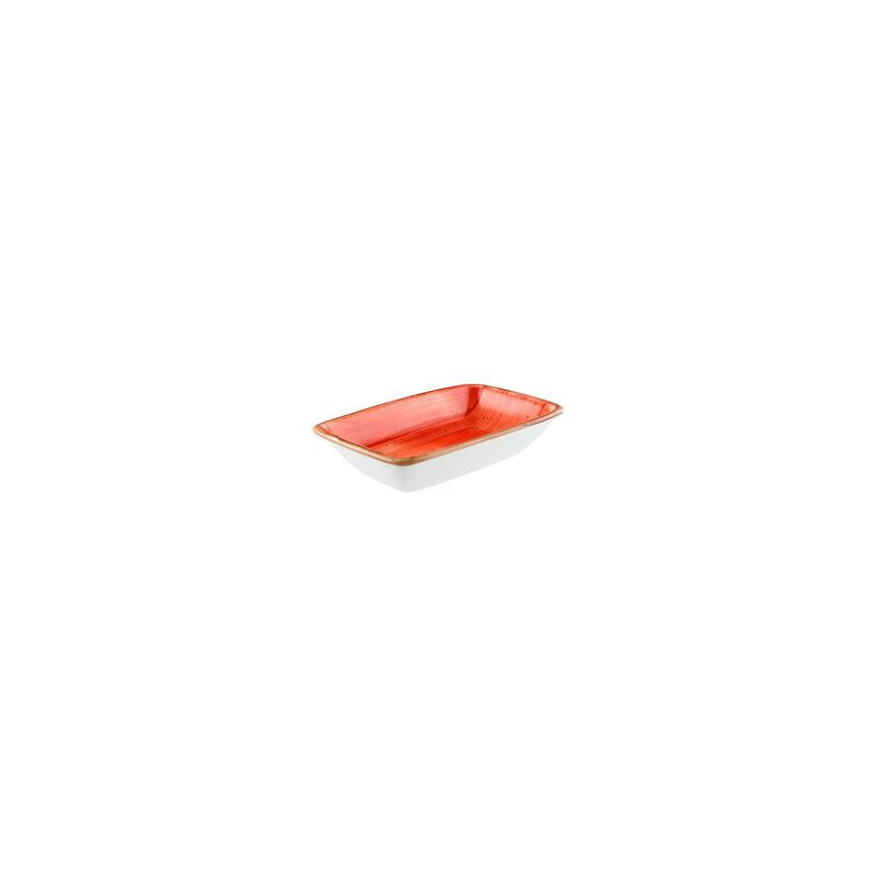 Terracota 6" x 3.75" x h:1.25" 6 oz. Rectangular Terracotta Porcelain Deep Plate (Set of 2)