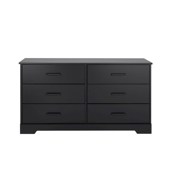 Prepac Dresser, Black Dresser for Bedroom, Chest of Drawers with 6 Drawers
