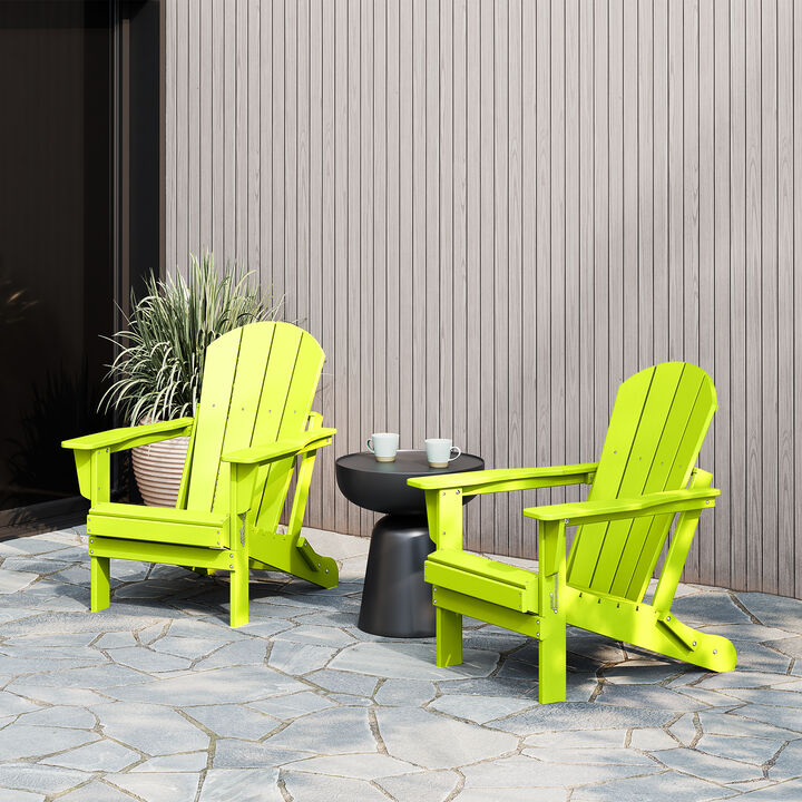 WestinTrends Westintrends 2 piece set outdoor folding Poly Adirondack chair