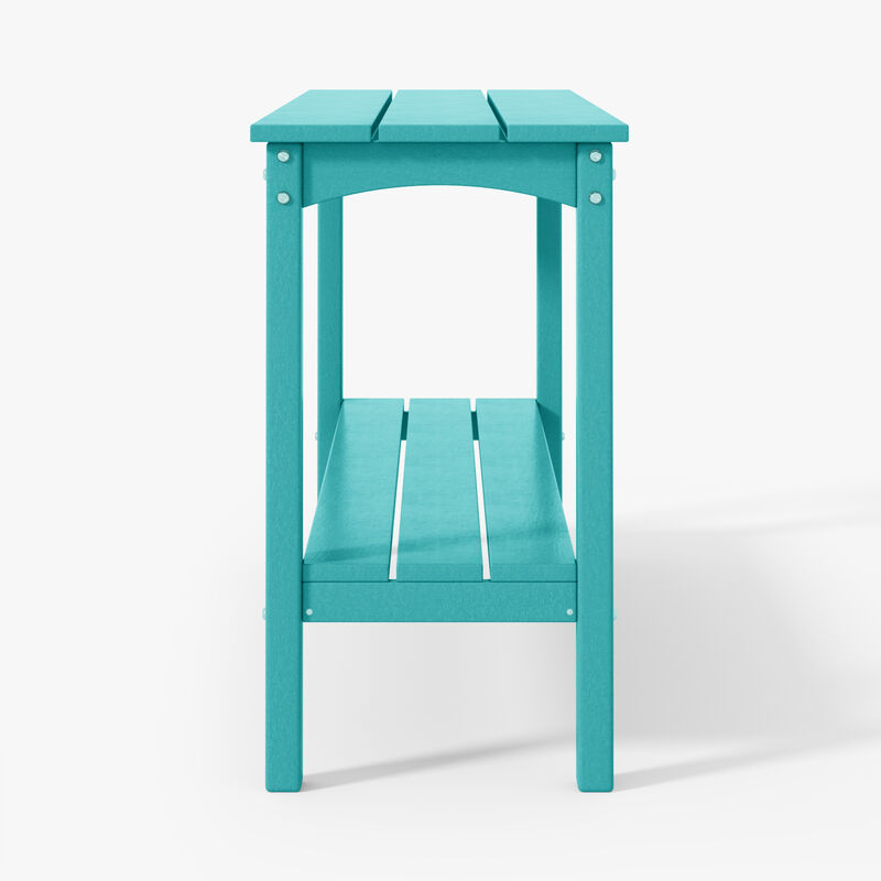 WestinTrends 55" Outdoor Patio HDPE Adirondack 2-Tier Shelf Console Table