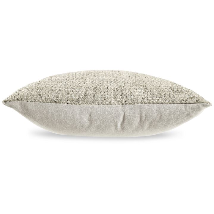 Square Accent Throw Pillow, 20 Inch, Woven Gray Polyester, Polyfill - Benzara