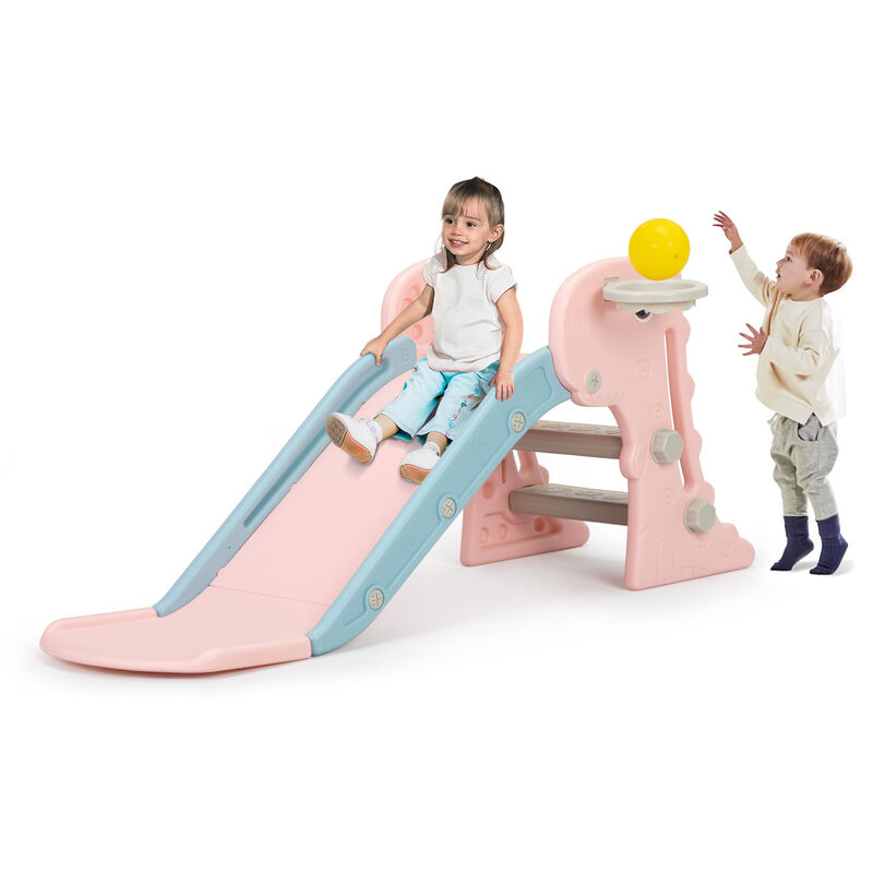 3 in 1 Folding Toddler Large Slide with Climbing Ladder