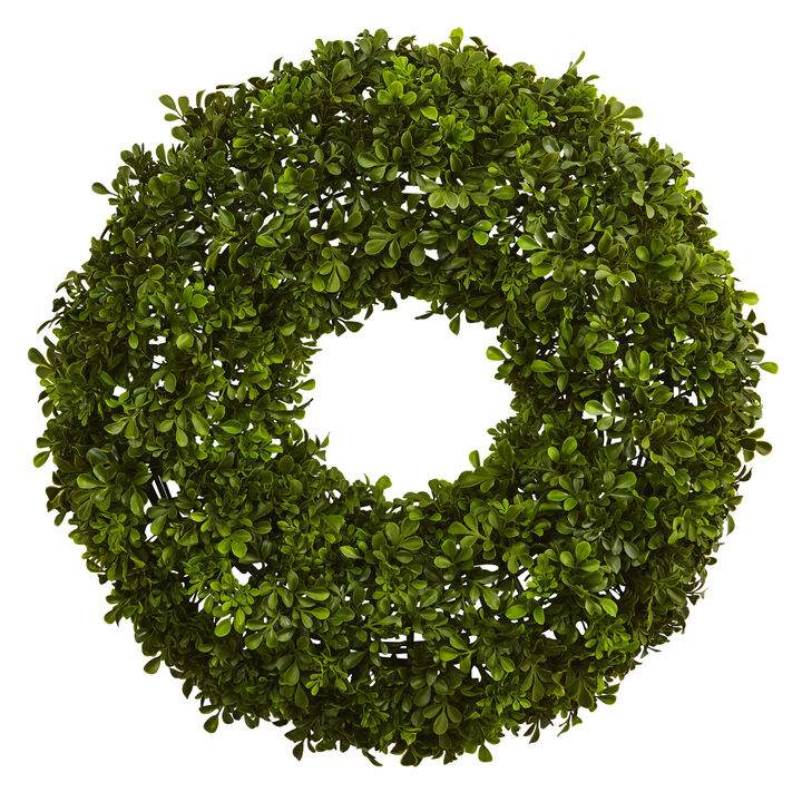 Magnolia Boxwood Artificial Spring Wreath  22-Inch  Unlit