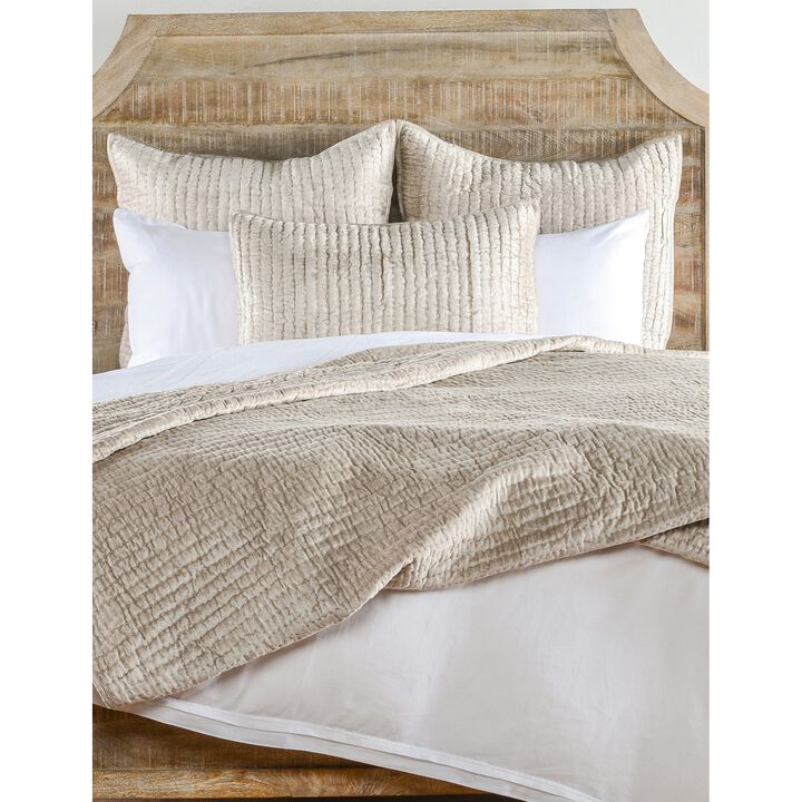 Lipa 96 x 108 Handmade King Quilt with Polyfill and Cotton Binding-Benzara