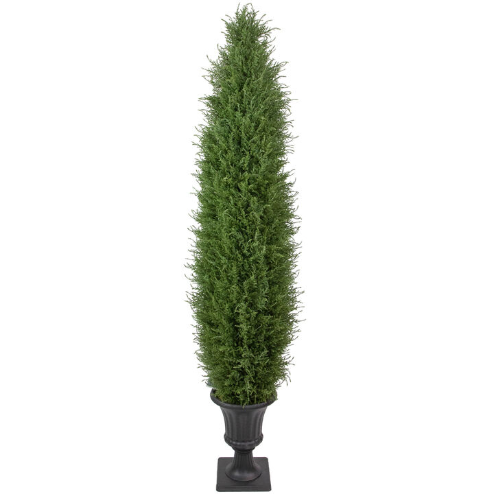 5' Artificial Cedar Pine Arborvitae Tree in Urn Style Pot  Unlit