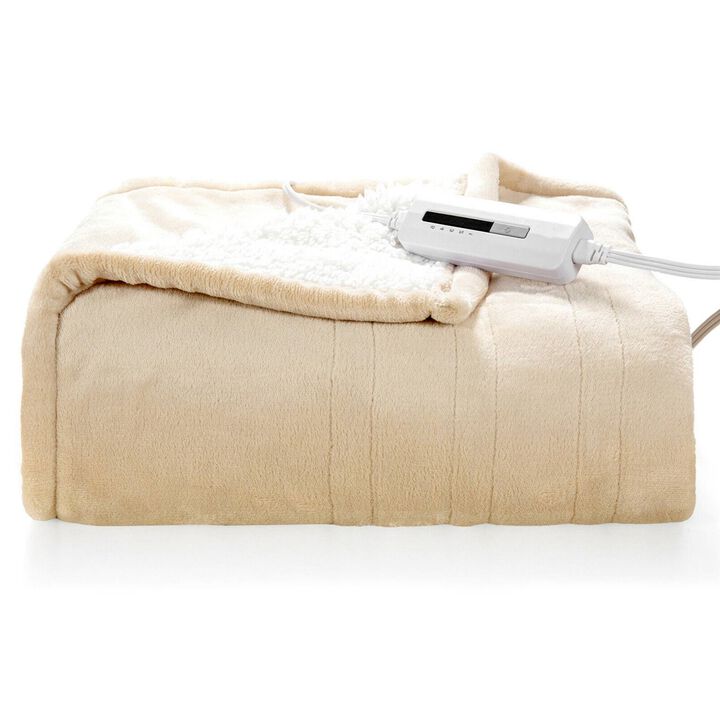 Sherpa Heated Electric Throw Blanket – Adjustable Heat for Personalized Comfort