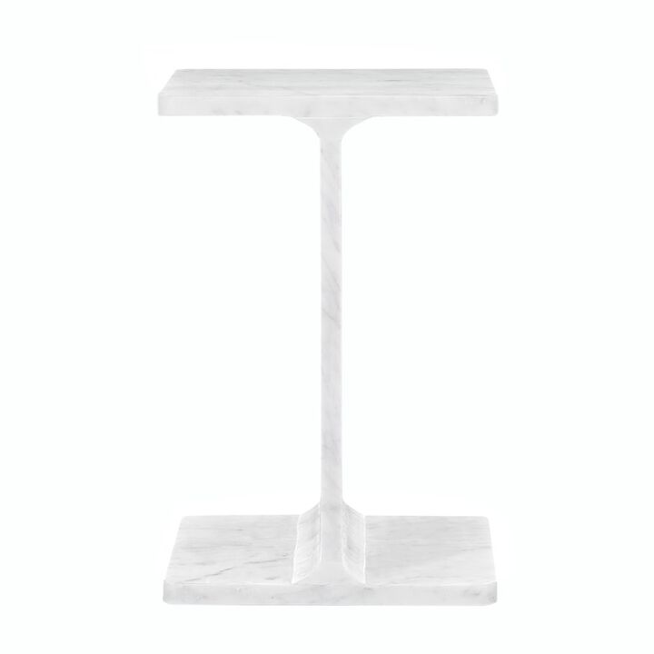 Jofran Enzo Luxury Genuine Solid Marble Icon End Table