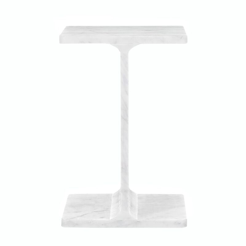 Jofran Enzo Luxury Genuine Solid Marble Icon End Table