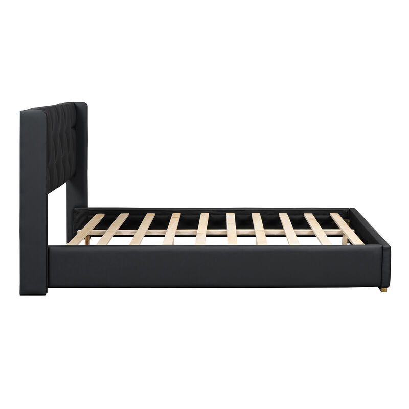 Merax Light Luxurious PU Platform Bed