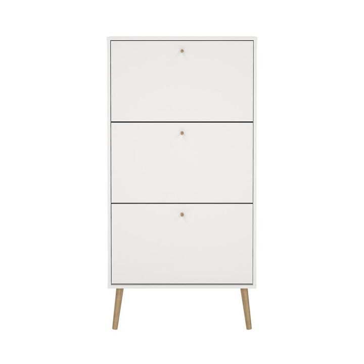 Tvilum Bodo 3 Drawer Shoe Storage Cabinet,  White