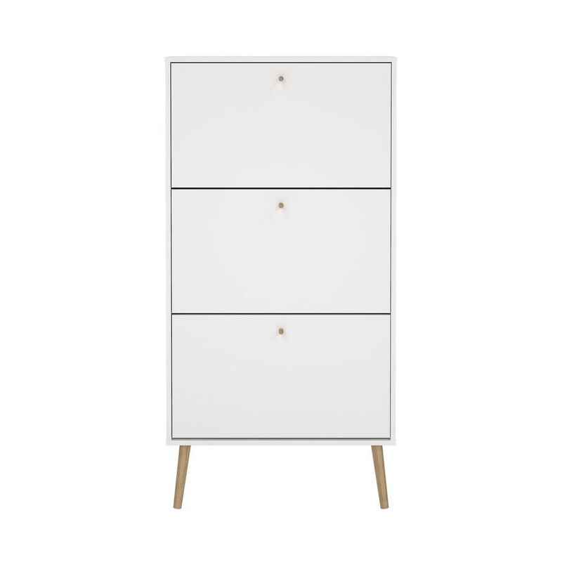 Tvilum Bodo 3 Drawer Shoe Storage Cabinet,  White