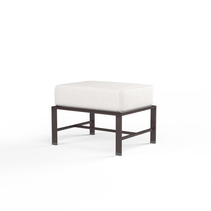 La Jolla Ottoman in Canvas Flax w/ Self Welt