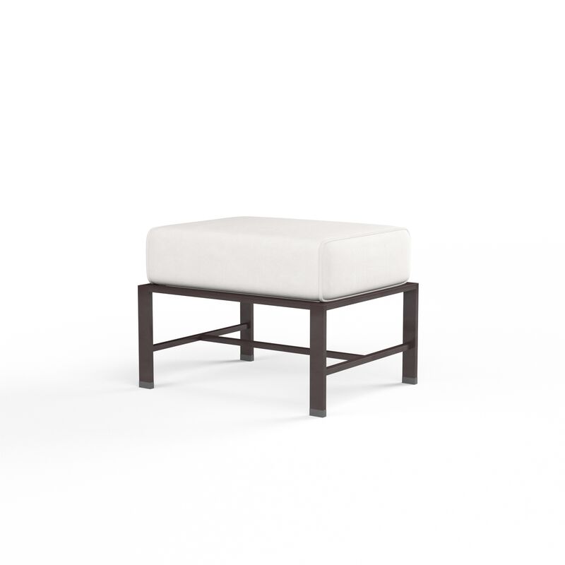 La Jolla Ottoman in Canvas Flax w/ Self Welt
