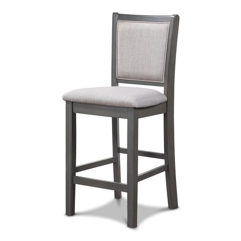 New Classic Furniture Amy 5-pc Wood Rectangle Counter Set with 4 Chairs in Gray