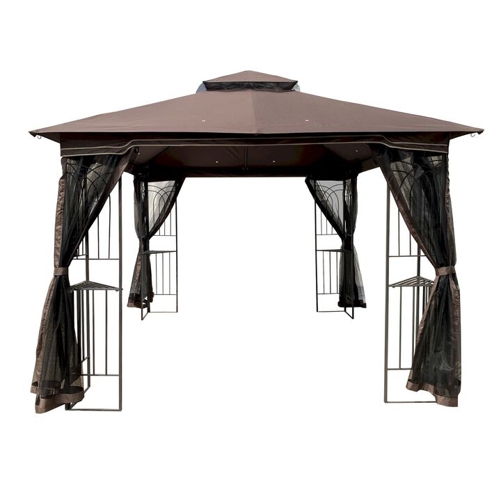 10x10 Ft Outdoor Patio Gazebo Canopy Tent With Ventilated Double Roof, Mosquito net & Detachable Mesh Screen - Ideal for Lawn, Garden, Backyard, and Deck