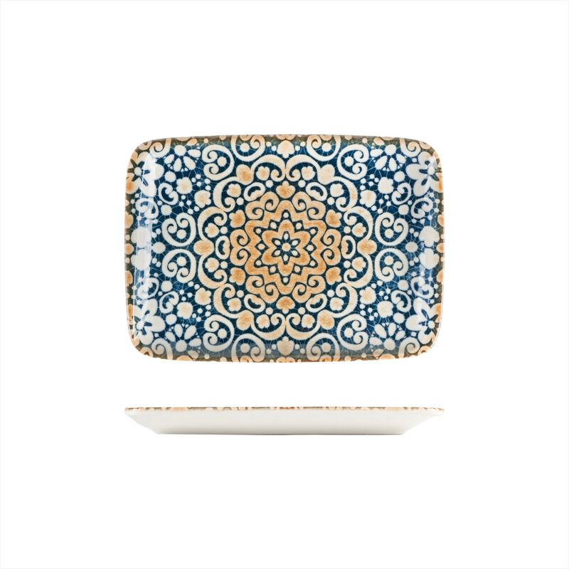 Alhambra 9" x 6" Rectangular Decorated Porcelain Plate (Set of 2)