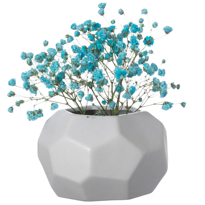 Uniquewise 4-In Honeycomb White Ceramic Table Vase - Modern, Bohemian and Minimalist Decorative Centerpiece for Weddings, Dining & Living Rooms, Offices and Interior Design Accessories