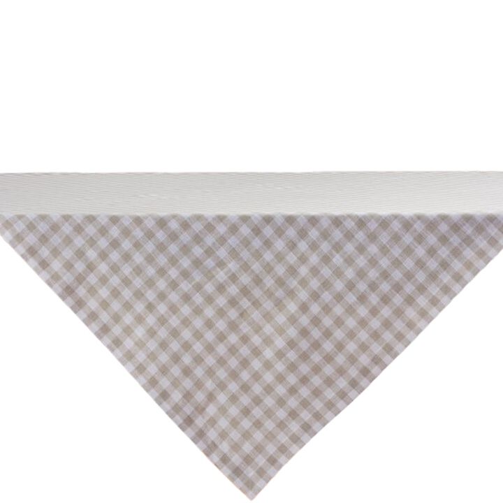 Solino Home 100% Pure Linen Table Throw 52 x 52 Inch | Gingham Check for Thanksgiving, Christmas