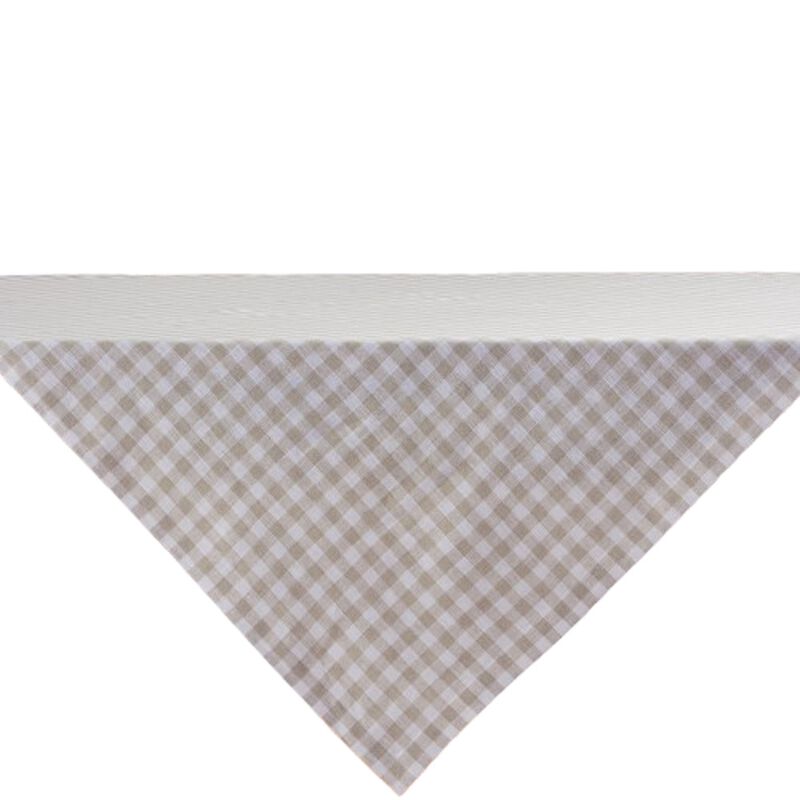 Solino Home 100% Pure Linen Table Throw 52 x 52 Inch | Gingham Check for Thanksgiving, Christmas