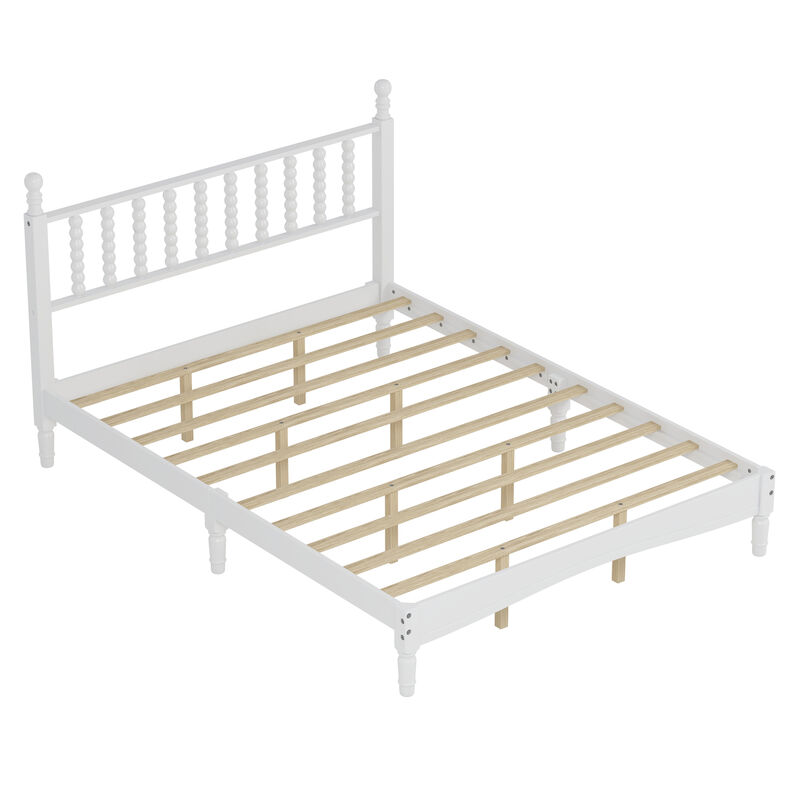 Merax Wood Retro Platform Bed with Gourd Shaped Headboard
