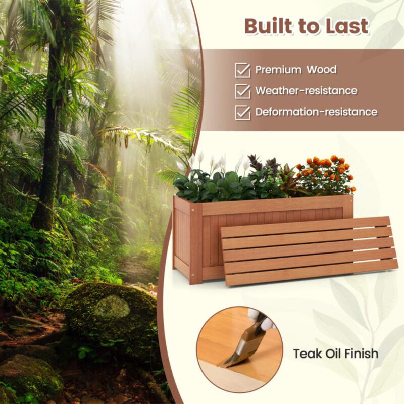 Hivvago Outdoor Plant Container with Seat for Garden Yard Balcony Deck